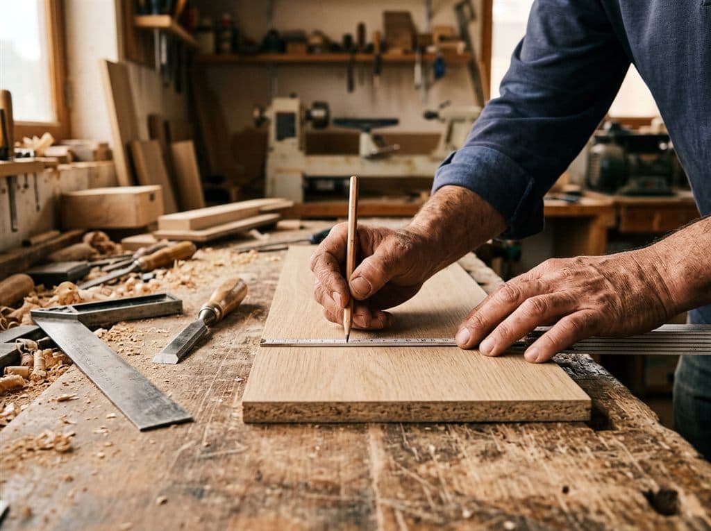 Carpintero fabricando muebles de madera a medida en Ferrolterra