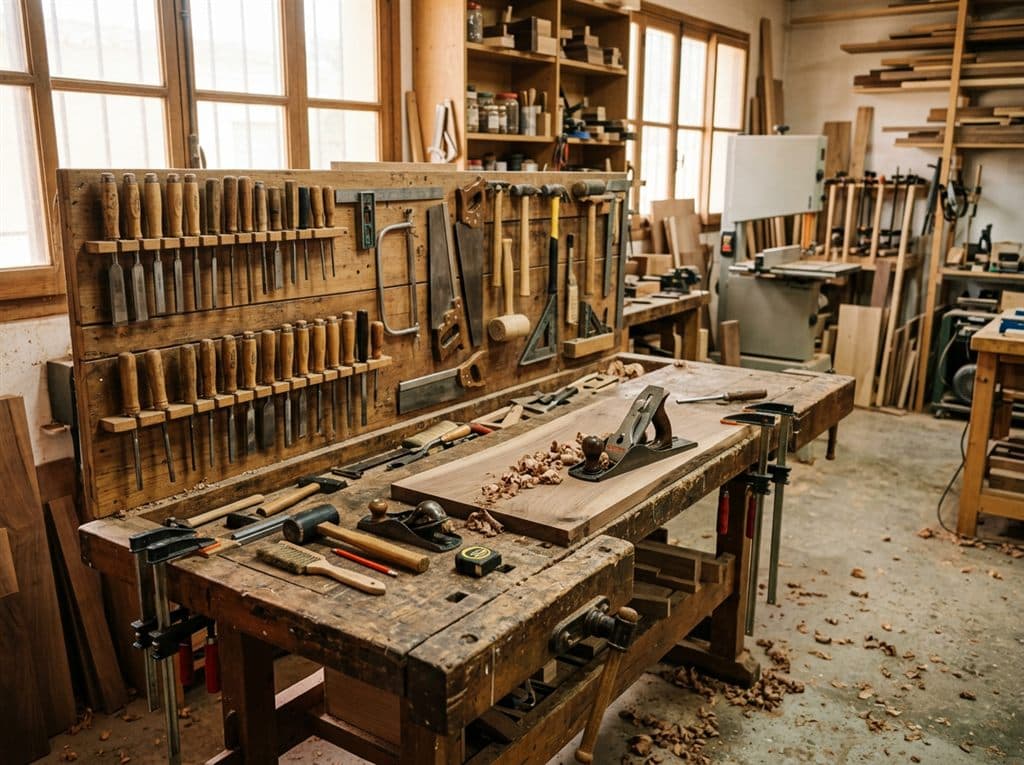 Taller de carpintería en Narón donde se fabrican los muebles por encargo